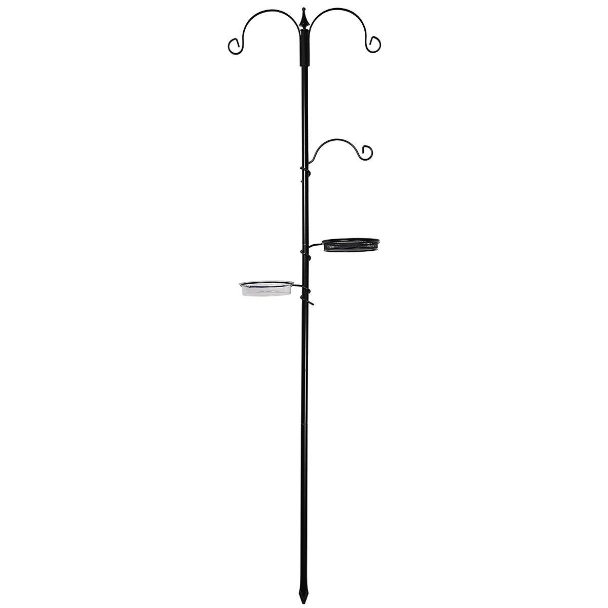 Piquet de nourrissage avec 3 crochets + abreuvoir + mangeoire - 50 x 189 cm - Vert