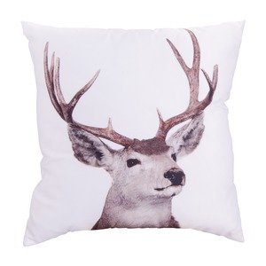 Coussin décor imprimé cerf - 40 x 40 cm - Multicolore