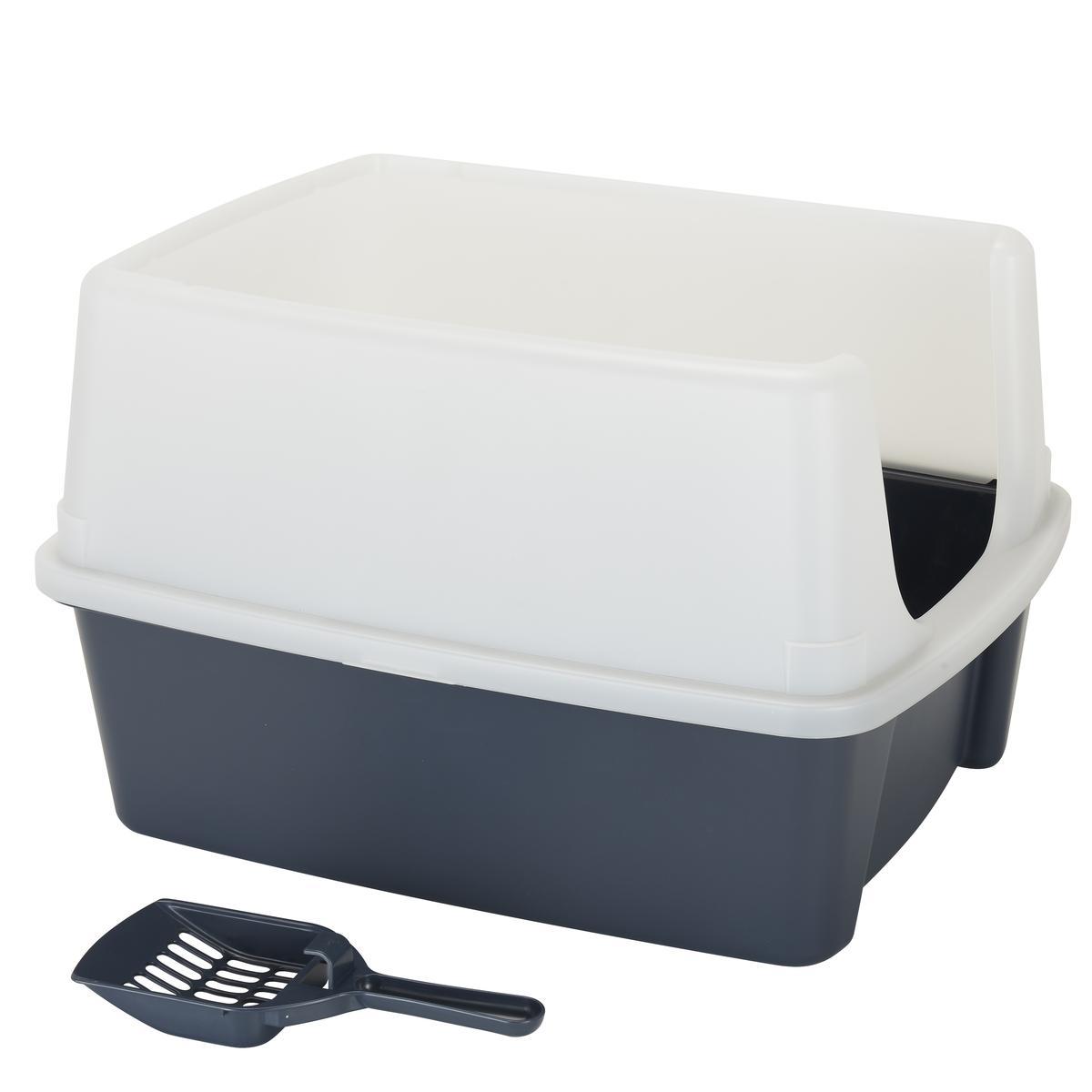 Bac A Litiere Bouclier Pelle 37 X 47 5 X H 16 5 Cm Gris Blanc L Heure Des Economies A Sonne La Foir Fouille