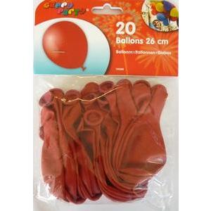 Ballons 25 cm rougex 20 pièces Gappy party