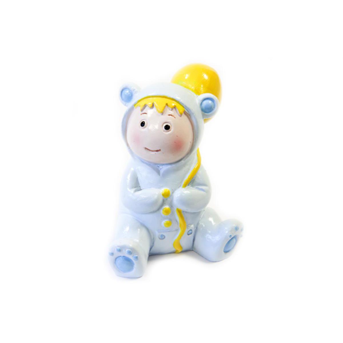 Bébé garçon fantaisie - Résine - 4,8 x 4 x 6,2 cm - Bleu Bébé garçon fantaisie - Résine - 4,8 x 4 x 6,2 cm - Bleu
