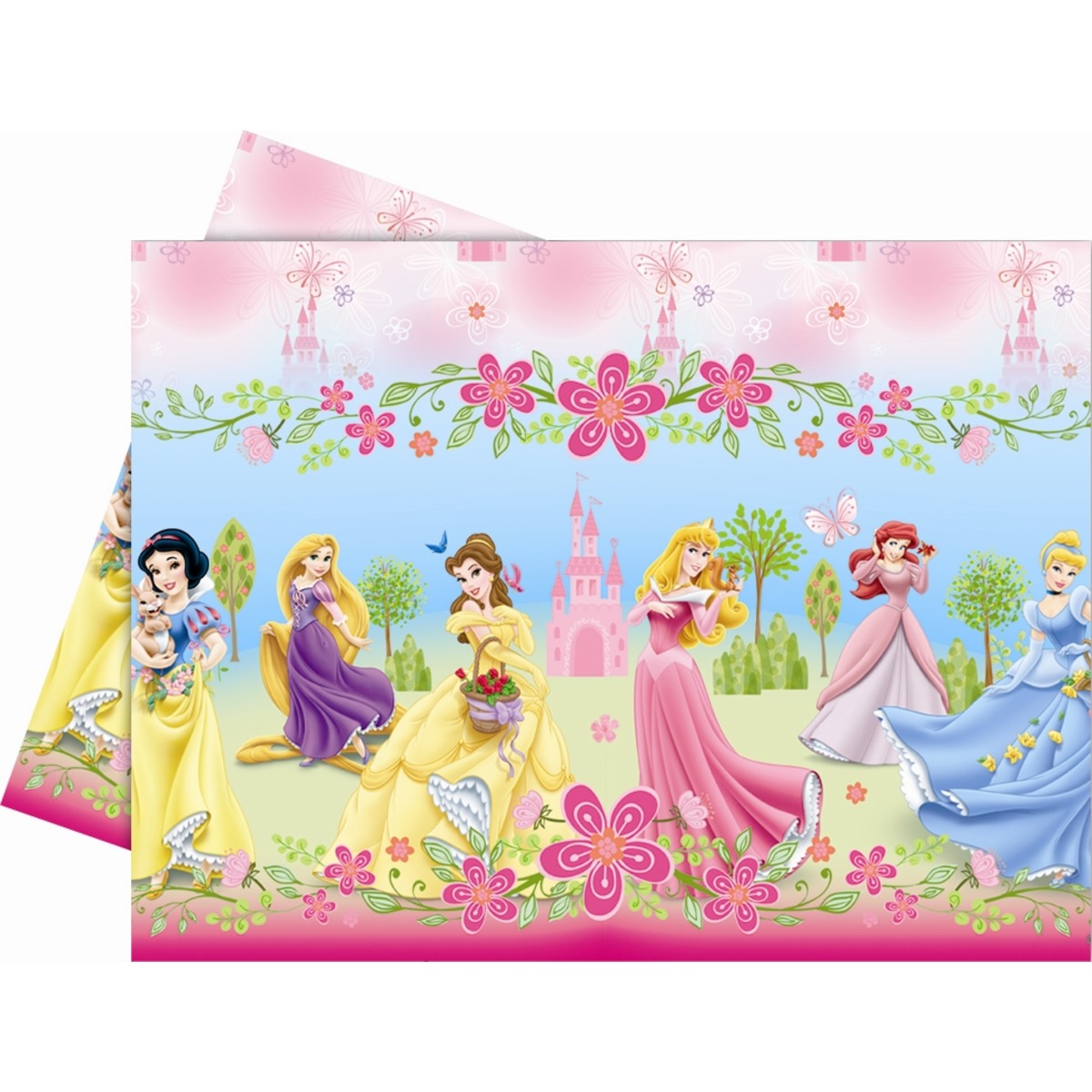 Nappe Princesses en film polyéthylène imprimé - 120 x 180 cm - Multicolore