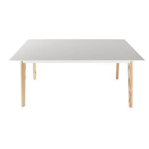 Table salle à manger - MDF et pin - 160 x 80 x H 75 cm - Blanc