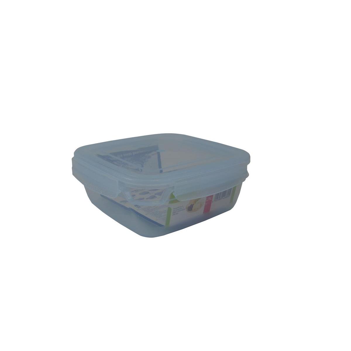 Boite Fresh lock carrée en plastique - 20,4 x 20,4 x H 7,5 cm - Blanc transparent Boite Fresh lock carrée en plastique - 20,4 x 20,4 x H 7,5 cm - Blanc transparent