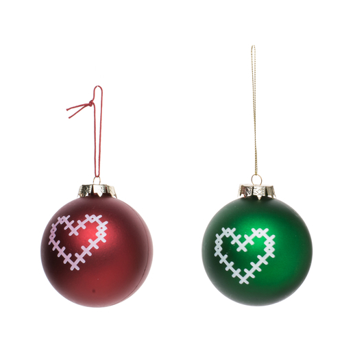 Boule De Noël Cœur Rouge Ou Vert Boules De Noël La