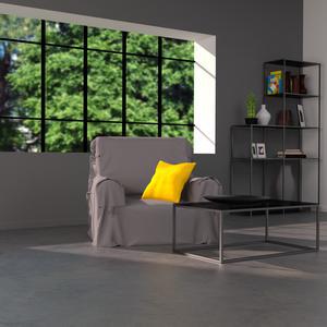 Housse de fauteuil en coton 90x90x60 gris