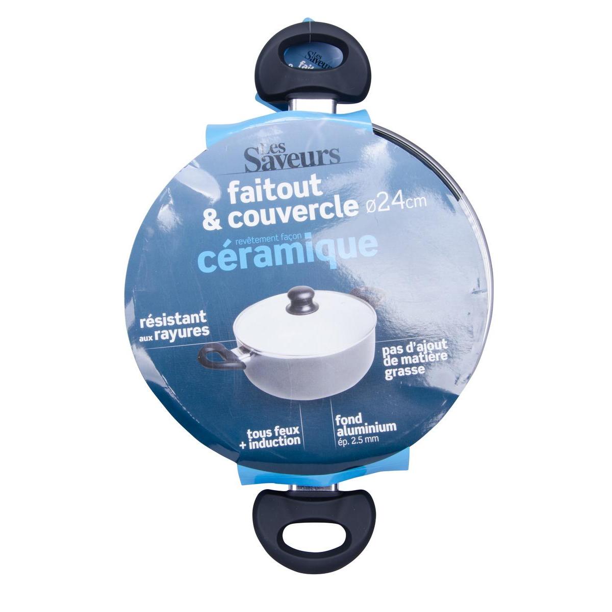 Faitout avec couvercle - Aluminium et céramique - Ø 24 cm - Gris Faitout avec couvercle - Aluminium et céramique - Ø 24 cm - Gris