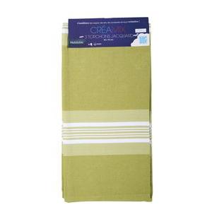 2 torchons jacquard - 50 x 70 cm - Vert anis