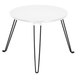 Table ronde - Métal et mdf - Ø 48 x h 40 cm - Blanc