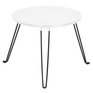 Table ronde - Métal et mdf - Ø 48 x h 40 cm - Blanc
