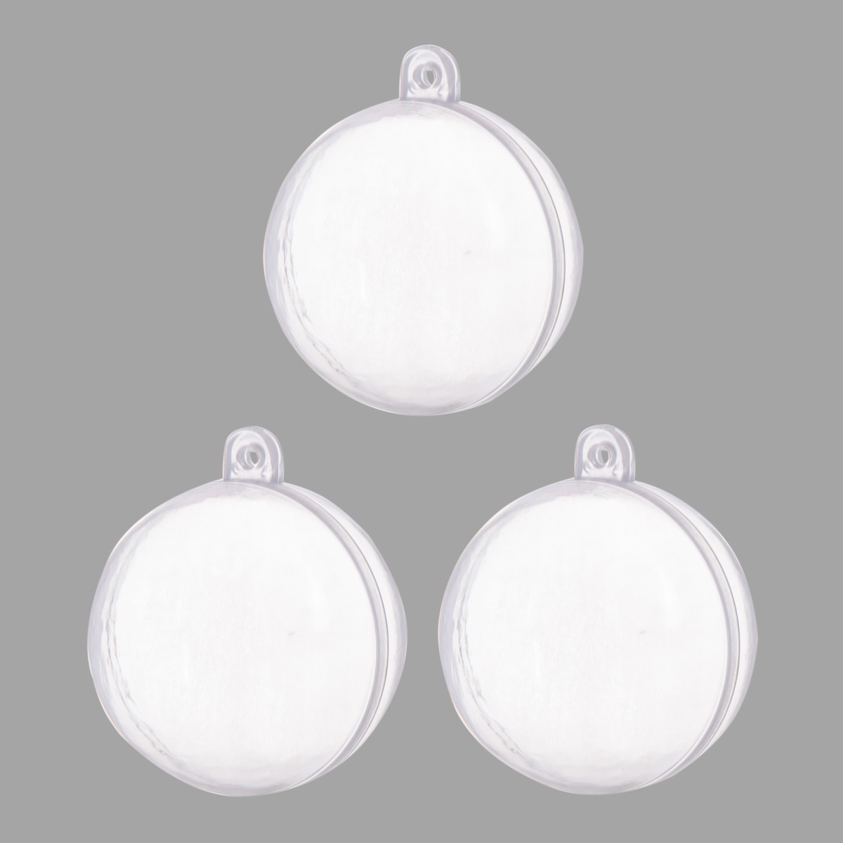 Lot de 3 boules transparentes à décorer - 8 cm - Transparent Lot de 3 boules transparentes à décorer - 8 cm - Transparent