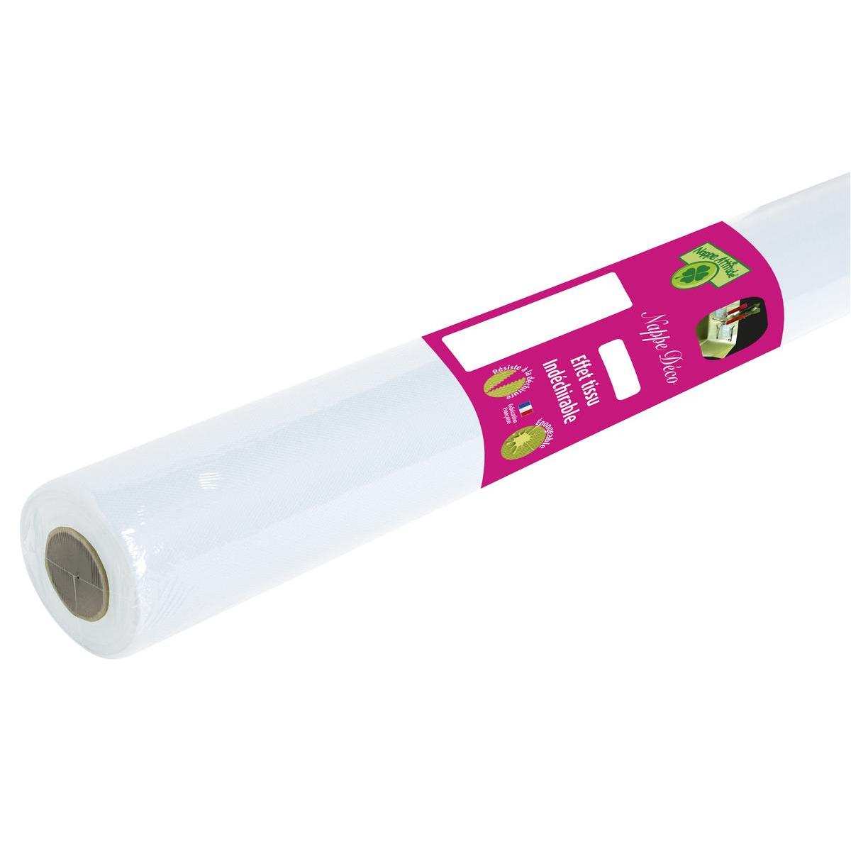 Nappe déco effet tissu - Tissu non tissu - 20 m x 120 cm - Blanc Nappe déco effet tissu - Tissu non tissu - 20 m x 120 cm - Blanc