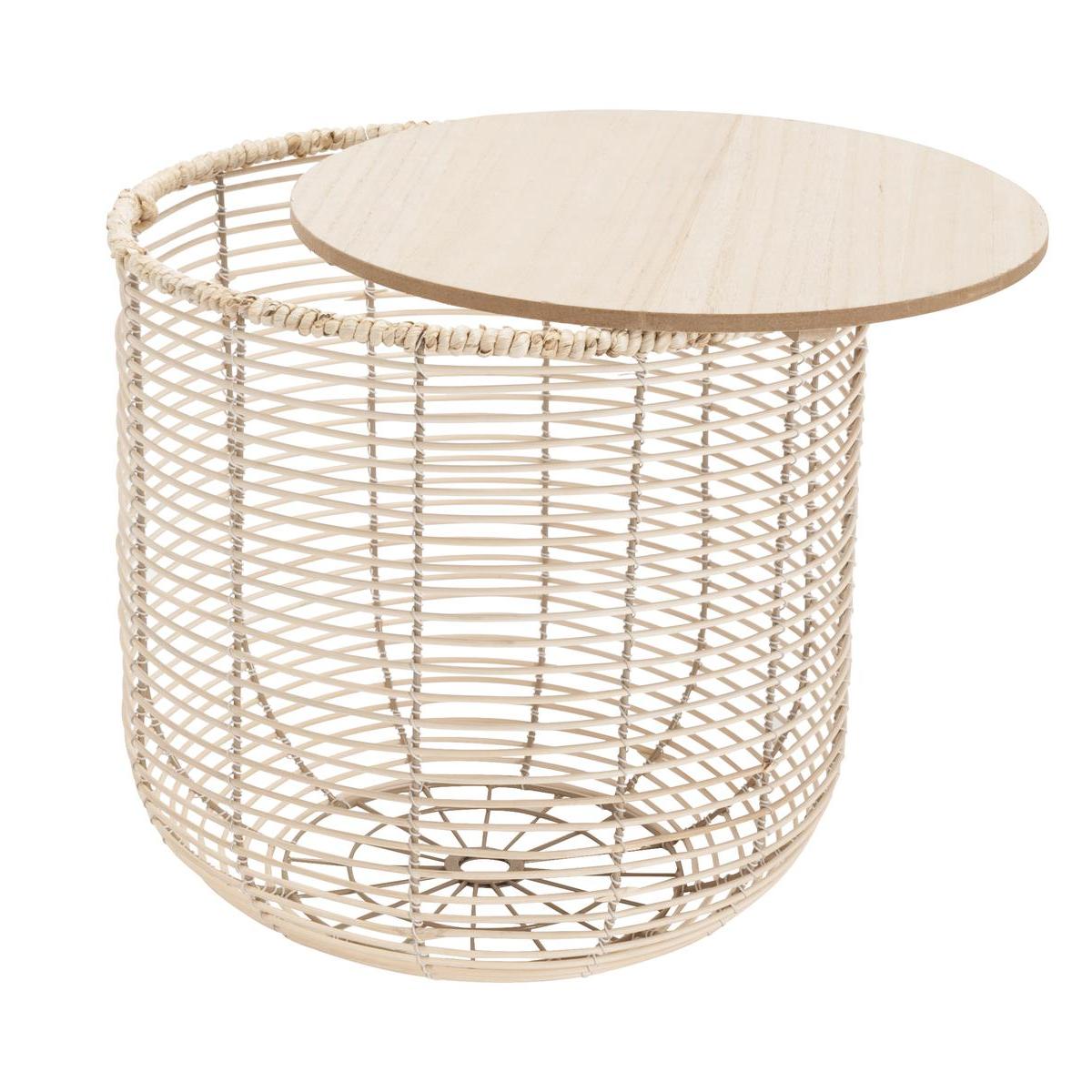 bout de canape rotin o 40 x h 40 cm meubles de salon la foir fouille