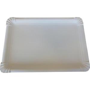 Lot de 5 plateaux - 24 x 33 cm - Carton - Blanc