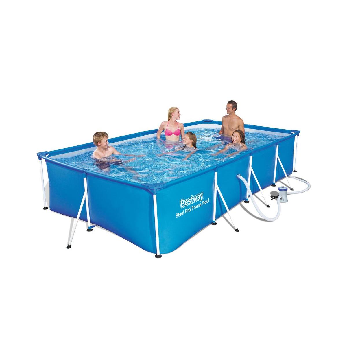 Piscine rectangulaire + pompe - 400 x 211 x H 81 cm Piscine rectangulaire + pompe - 400 x 211 x H 81 cm