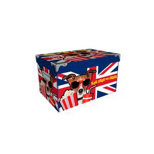 Boîte UK Dog - Carton et métal - 26,5 x 19 x H 11,5 cm - Multicolore
