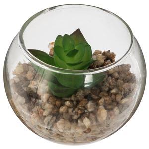 Mini plante artificielle vase verre ø 6,5