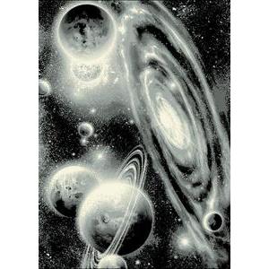 Tapis galaxie - 100 x 150 cm - Noir et blanc