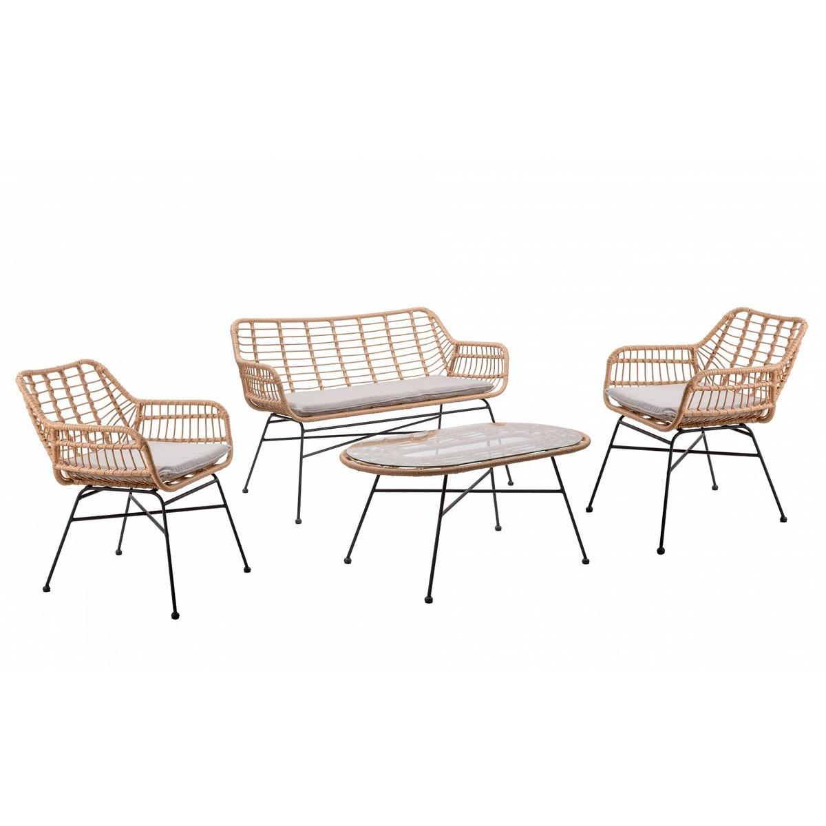 salon tahiti 4 places gris beige moorea collection moorea la foir fouille