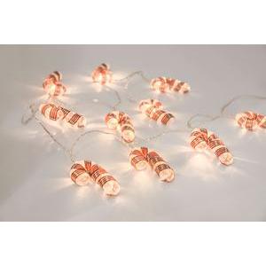 Guirlande électrique à sucres d'orge 10 LEDs -135 + 30 cm - Blanc chaud