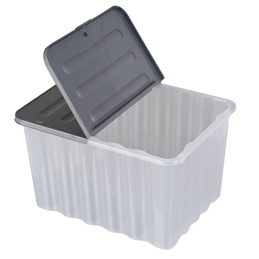 Boite De Rangement 110 L 61 X H 46 X 48 5 Cm Transparent Noir