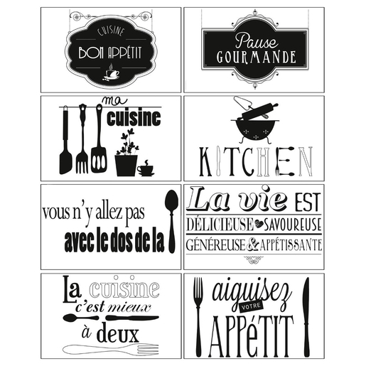 Sticker Illustration Cuisine Noir Stickers Et Adhesifs Deco