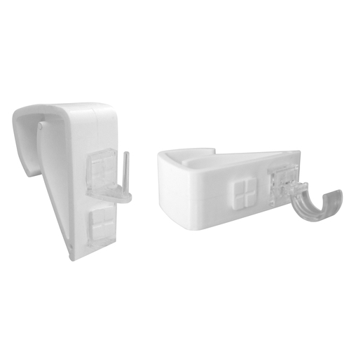 2 Supports Pvc Clip Blanc Tringles Pour Vitrage La Foir Fouille