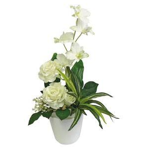 Composition de roses et d'orchidées - Rose ou blanc