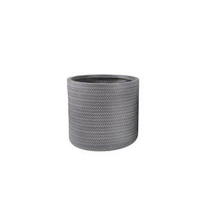 Cache-pot en argile effet chevrons - ø 36 x H 34.5 cm - Gris - MOOREA