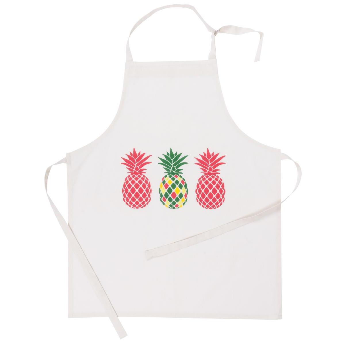 Tablier Ananas - 100 % coton - 60 x 75 cm - Multicolore Tablier Ananas - 100 % coton - 60 x 75 cm - Multicolore