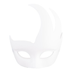 Masque effet flamme à décorer - 20 x 17 cm - blanc