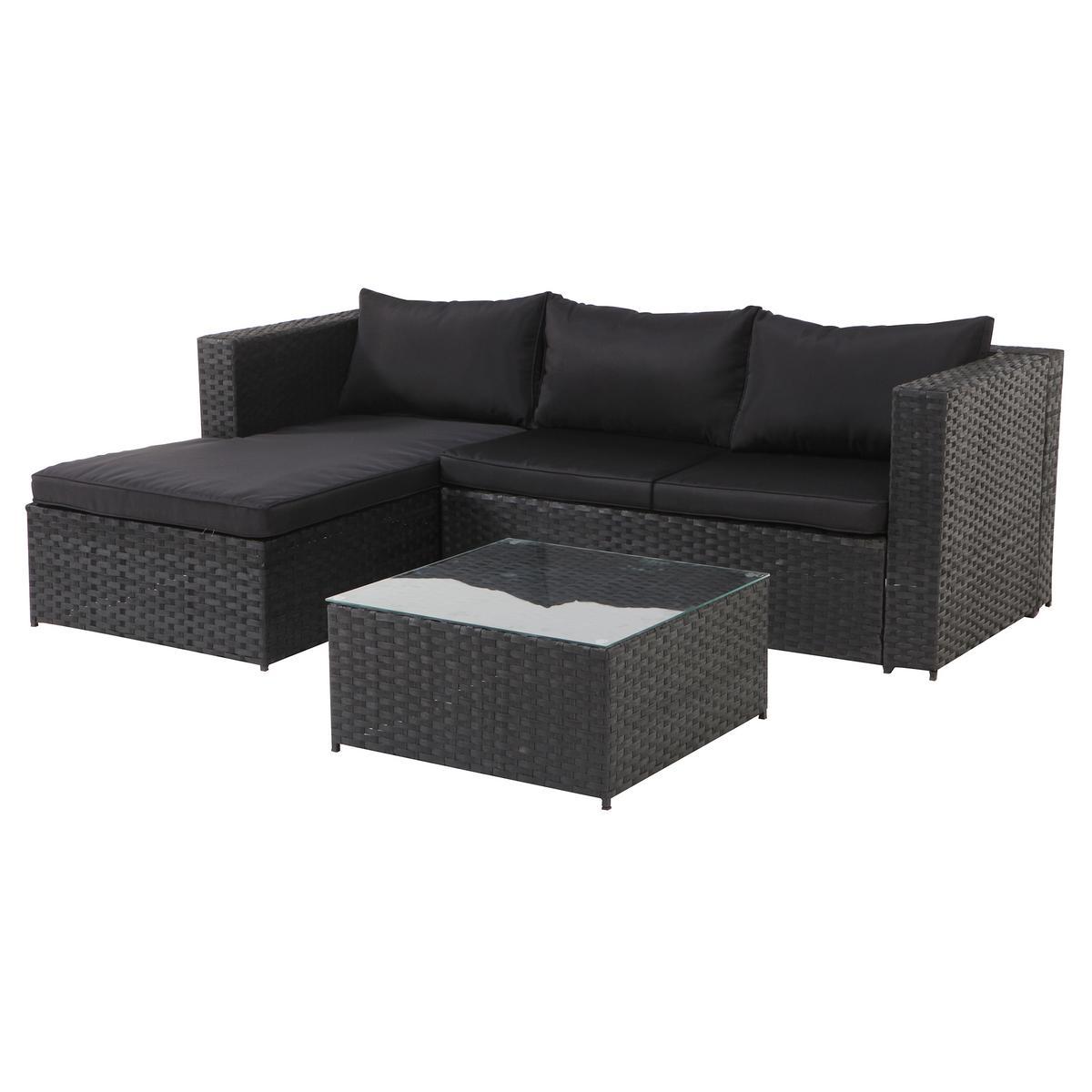 Salon De Jardin Acier Polyurethane Noir Mobilier De Jardin La Foir Fouille