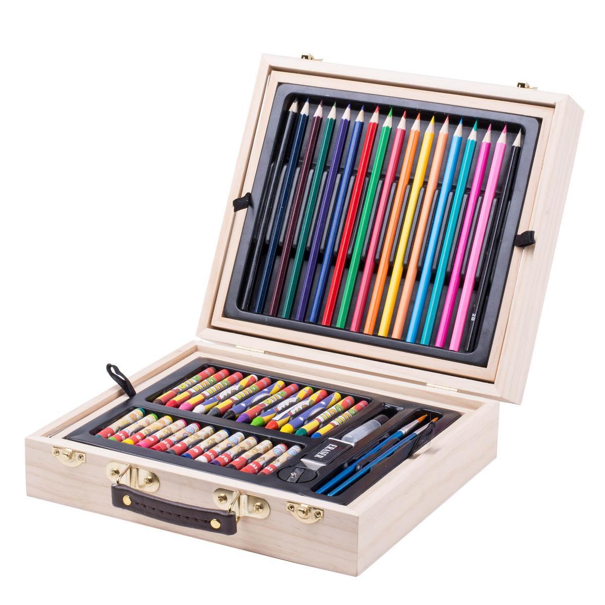 Coffret d'artiste peinture - Bois - 35 x 27 x H 4 cm - Beige Coffret d'artiste peinture - Bois - 35 x 27 x H 4 cm - Beige