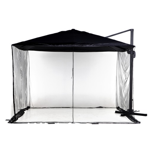Voile Moustiquaire Pour Parasol Rectangulaire 2 5 X 3 3 M Noir