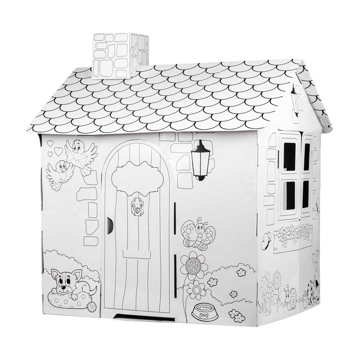 Legler - MAISON CABANE EN CARTON A CONSTRUIRE A COLORIER LEGLER SMALL FOOT  N°10015 - Dessin et peinture - Rue du Commerce