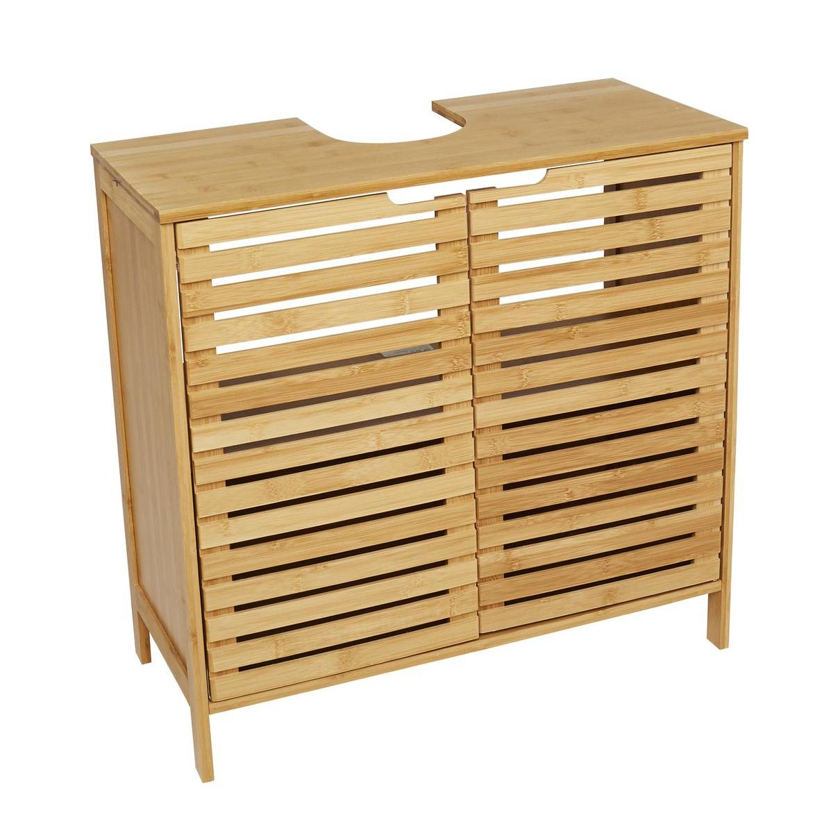 Meuble De Lavabo En Bambou Sicela Marron Meubles De Rangement Pour La Salle A Manger La Foir Fouille