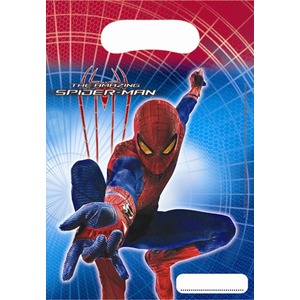 Lot de 6 sacs de fête spider-man 4 en film polyéthylène imprimé - 18 x 29 cm - Multicolore