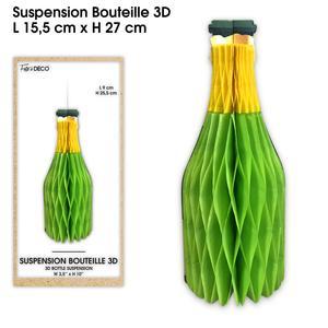 Suspension bouteille 3D verte