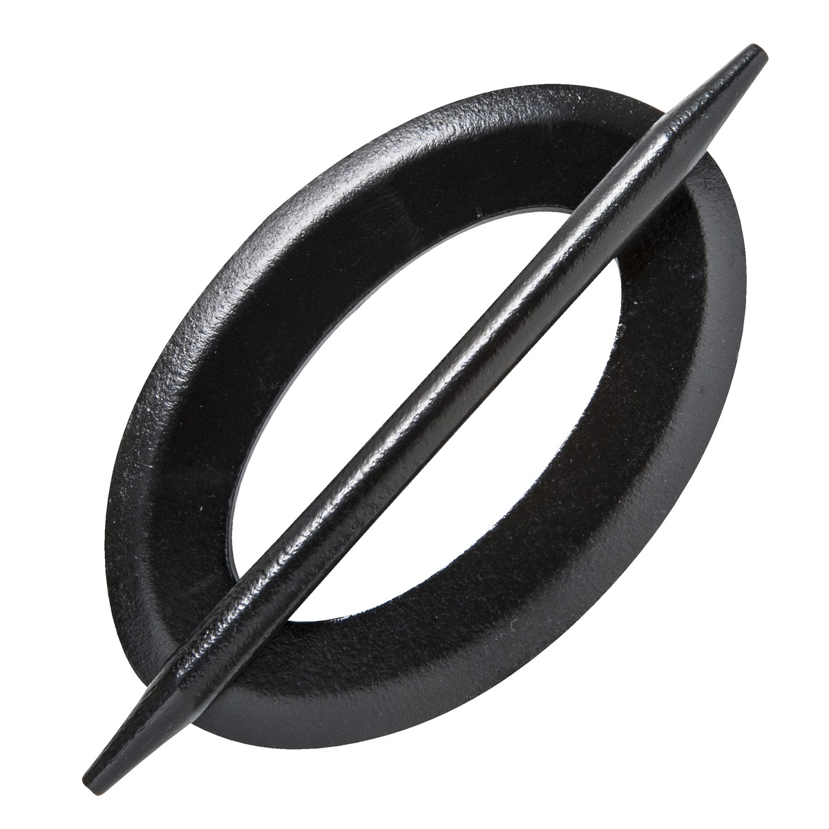 Embrasse ovale en bois - 6,5 x 10 cm - Tige 13 cm - Noir Embrasse ovale en bois - 6,5 x 10 cm - Tige 13 cm - Noir