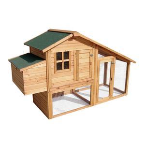 Poulailler - Bois naturel - 150 x 66 x H 100 cm