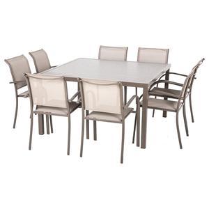Table Piazza 8 places - 136 x 136 x H 73 cm - Gris - HESPERIDE