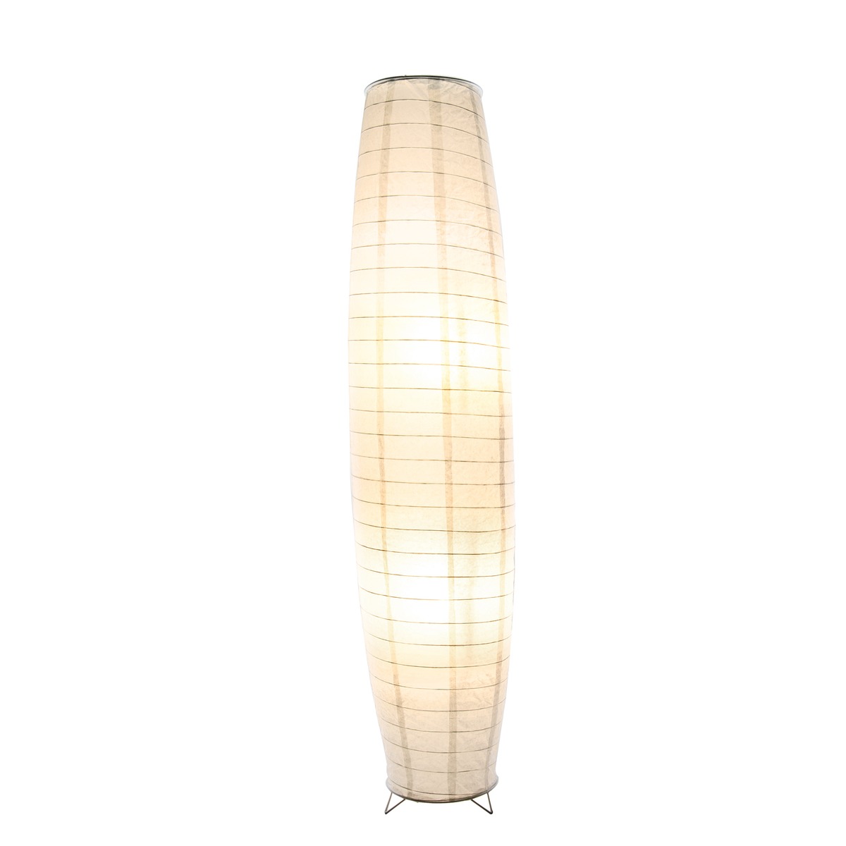 Lampadaire en papier forme bombée - 23 x 23 x H 120 cm - Blanc