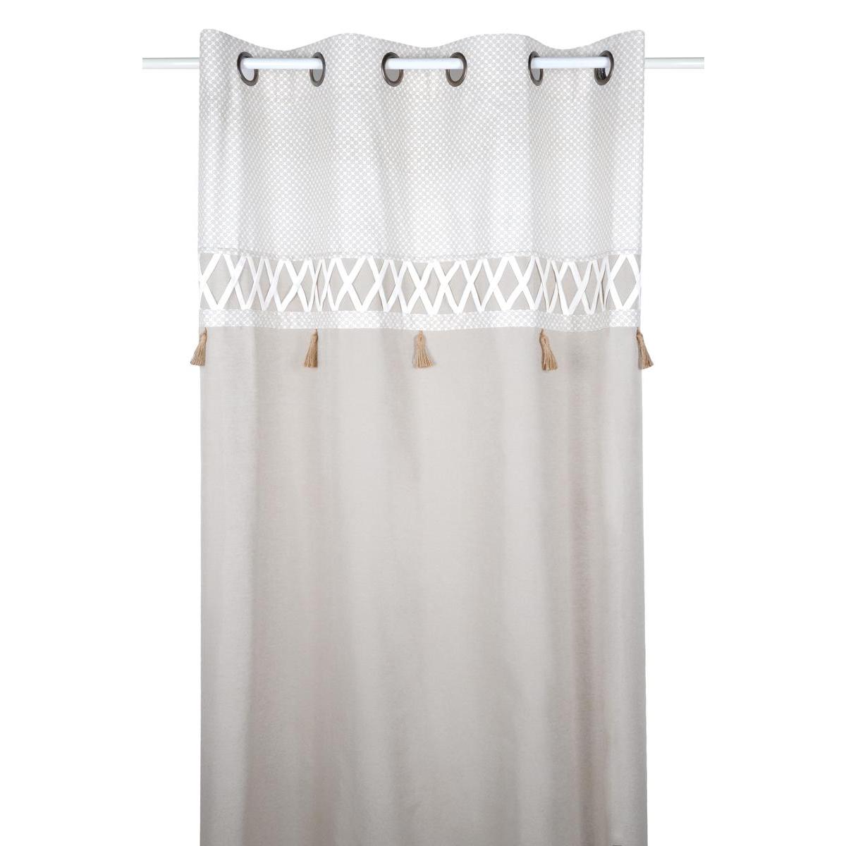 rideau nelia beige blanc rideaux et voilages la foir fouille