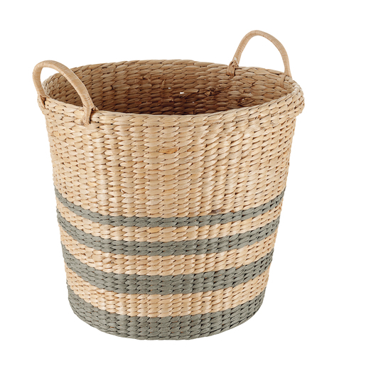 Panier A Linge Paille Gris Beige Paniers Et Boites De Rangement La Foir Fouille
