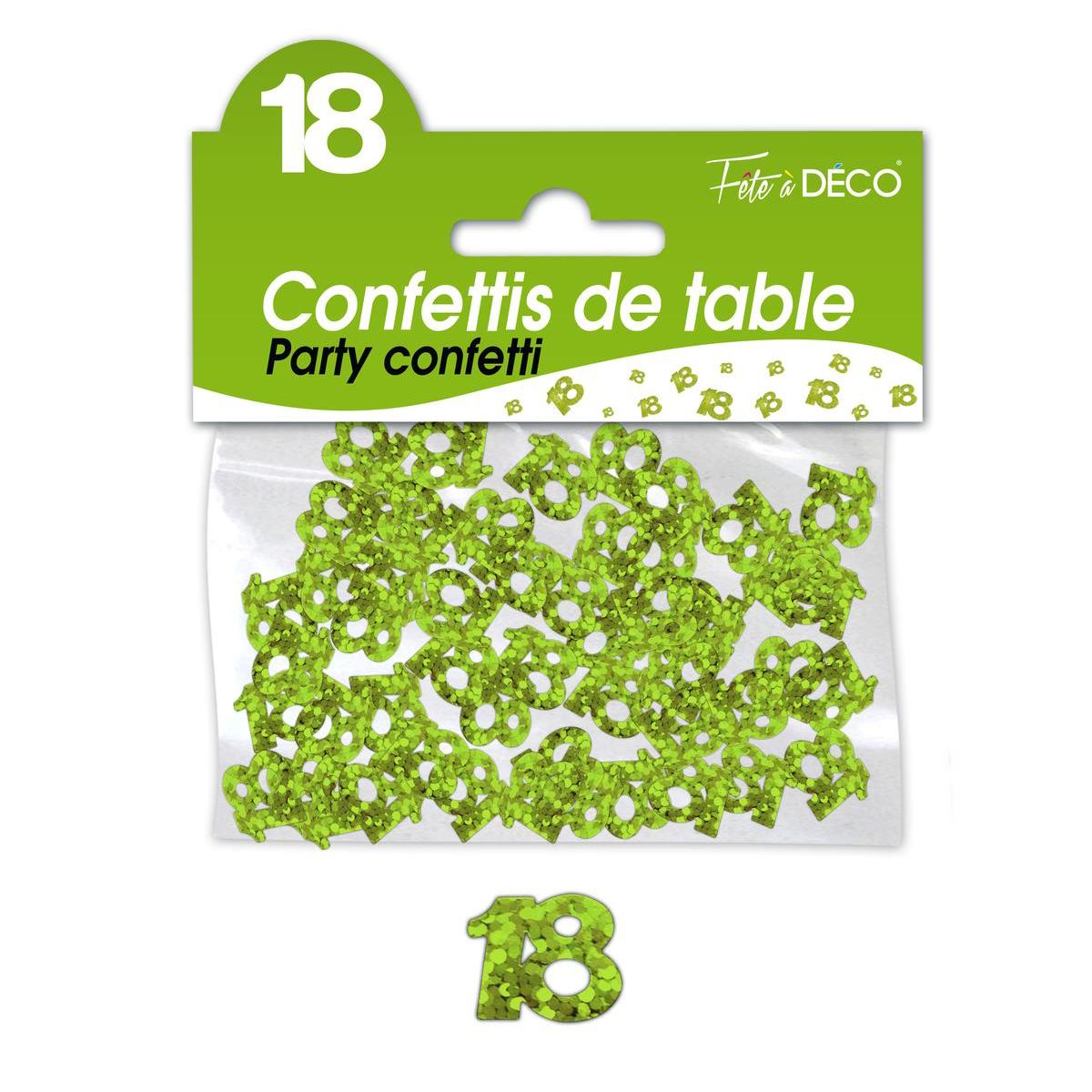 Confettis de table 18 ans vert