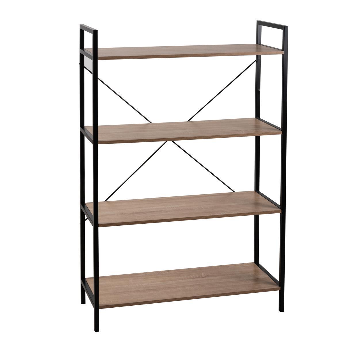 etagere esther 90 x 35 x h 141 cm marron noir k koon esprit deco la foir fouille