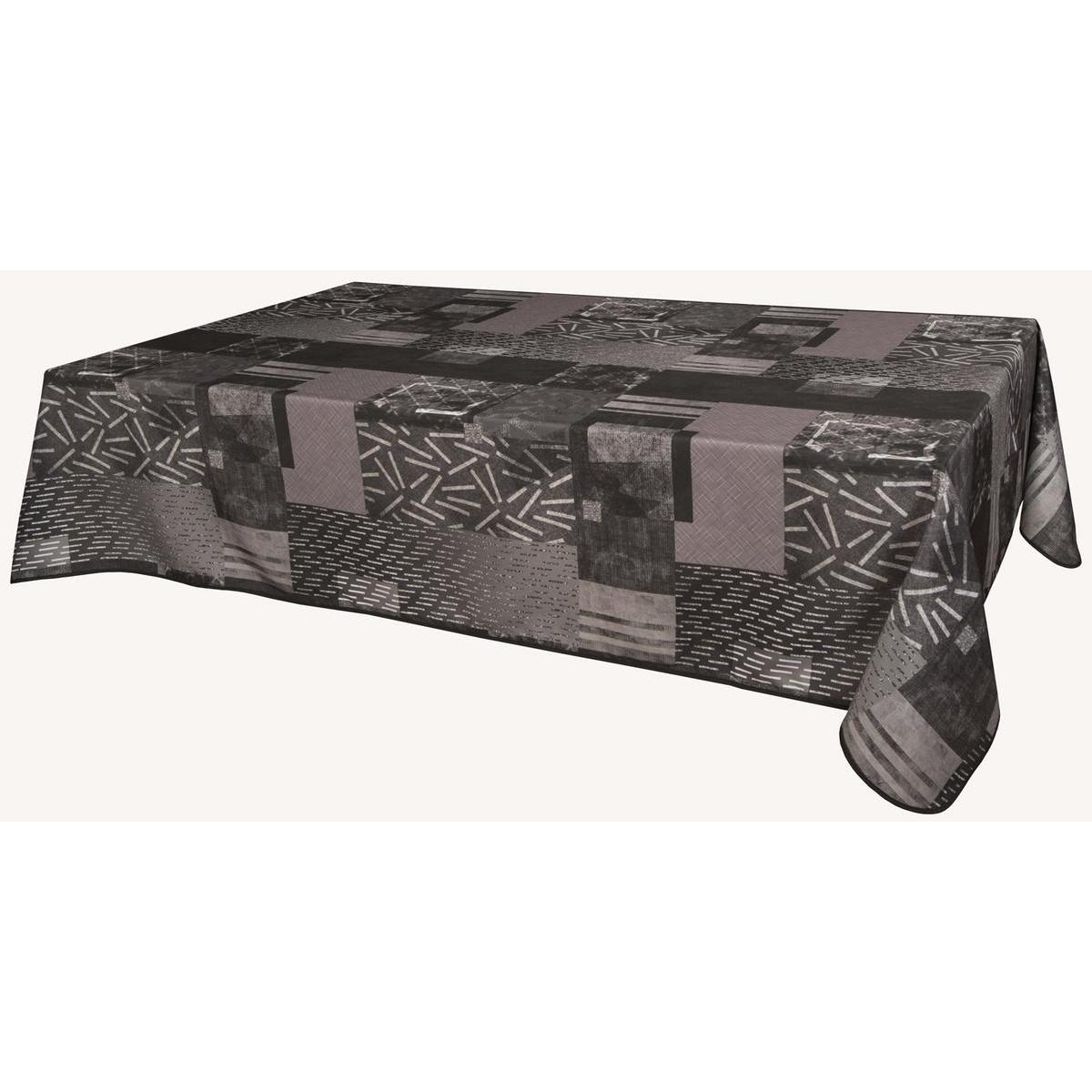 Toile cirée rectangulaire - 100 % Polyester - 145 x 300 cm - Gris Toile cirée rectangulaire - 100 % Polyester - 145 x 300 cm - Gris