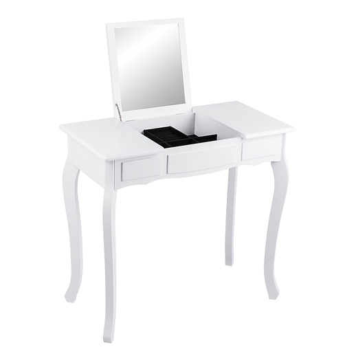 Coiffeuse Avec Miroir Et Rangements Blanc Meubles De Chambre