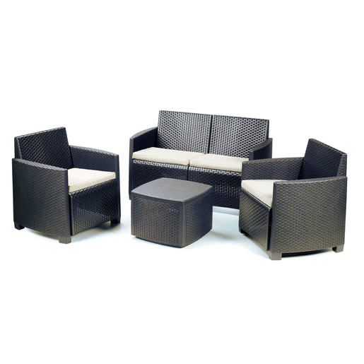 Salon De Jardin Polypropylene Gris Mobilier De Jardin La Foir Fouille