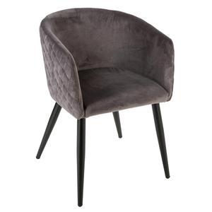 Fauteuil diner velours Marlo - Gris foncé - ATMOSPHERA